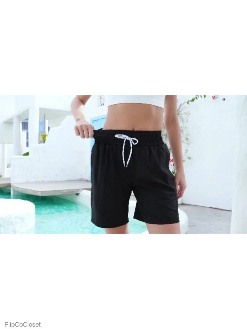 Women's Quick Dry Swim Shorts with Built-in Liner, High Rise Board Shorts with